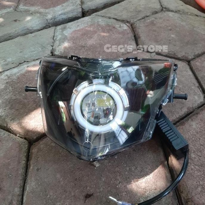 Custom headlamp lampu depan projie led jupiter mx new 135