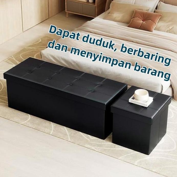 

Terlaris Kulit Tahan Air Storage Box Sofa Lipat Kotak Penyimpanan Bangku Kursi Box Penyimpanan Barang Bangku Serbaguna Organizer Box Pakaian Mainan Container Box