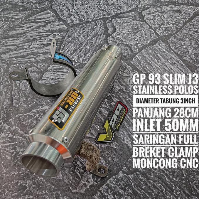 Silincer SJ88 tipe GP 93 Slim J3 stainless polos Silinser SJ-88 Racing Exhaust slinser selenser slen
