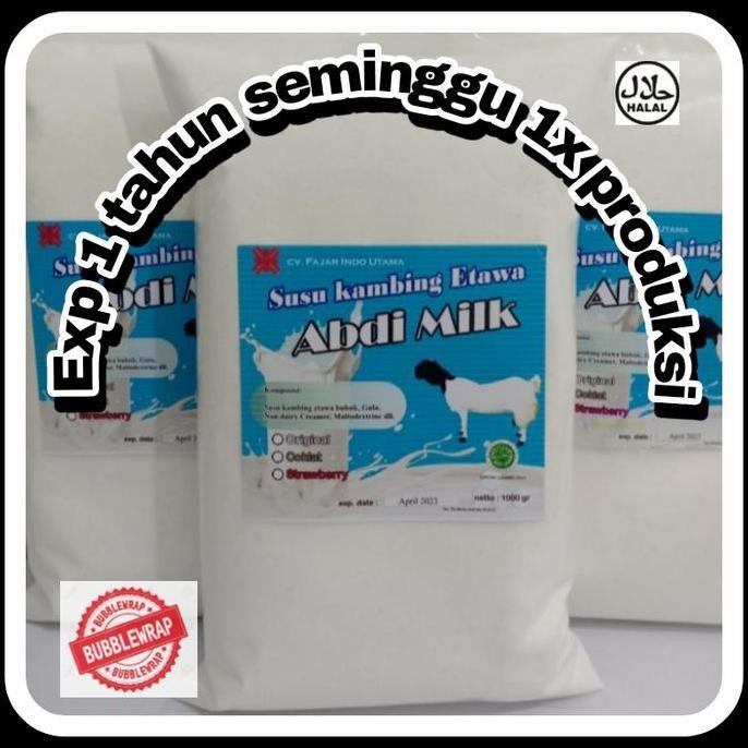 

SUSU BUBUK KAMBING ETAWA 1KG RASA ORIGINAL,STRAWBERRY,COKLAT,NON SUGAR