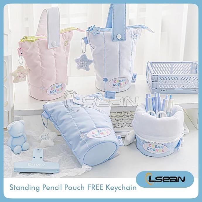 

BEBAS ONGKIR - Pencil Case Pastel Aesthetic Puffy Standing Pouch Organizer Makeup Cosmetic Bag Multifungsi with Handle