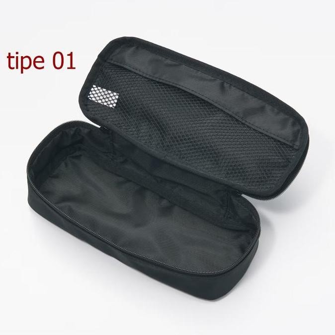 

MUJI Polyester pen / pencil case large capacity / make up pouch - tempat pensil / kantong / tas penyimpanan serbaguna