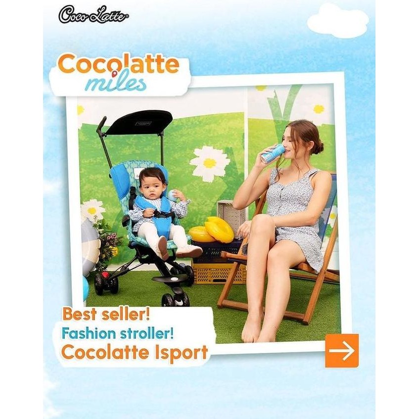Tersedia Stroller Cocolatte Isport Motif - Blue W Dot / Kereta Dorong Bayi Cewek Cowok