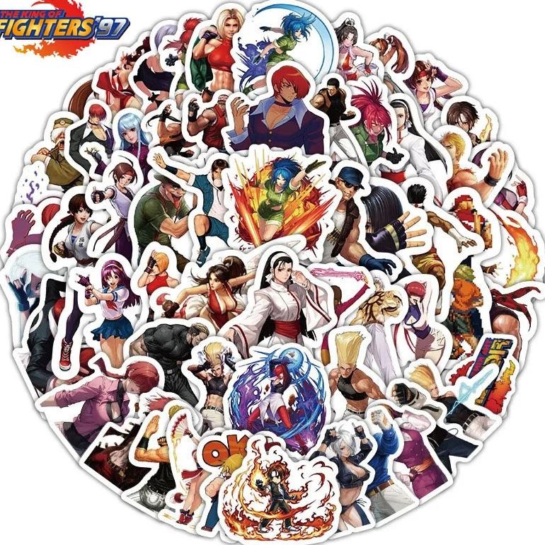 

60PCS/Pack Hot Games The King of Fighters Mugman Stickers for Laptop Notebook Skateboard Computer Luggage Decal Cartoon Sticker