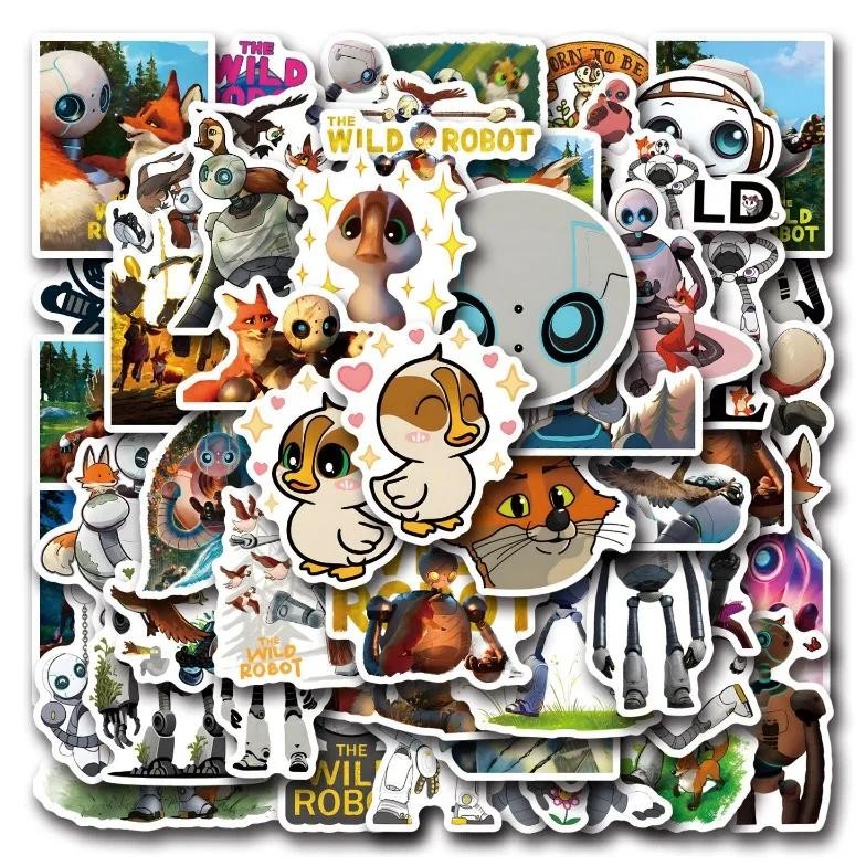 

54pcs Cartoon The Wild Robot Sticker Luggage Water Cup Stationery Mobile Phone Scooter Laptop Refrigerator Decoration Sticker