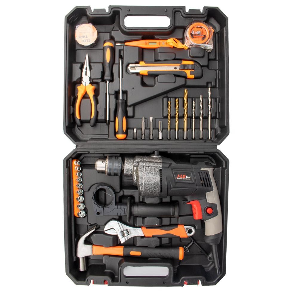 Carlosmomok12 Jld Mesin Bor Listrik Bolak Balik 13Mm Impact Drill Listrik Mesin Bor Koper Set 580W M