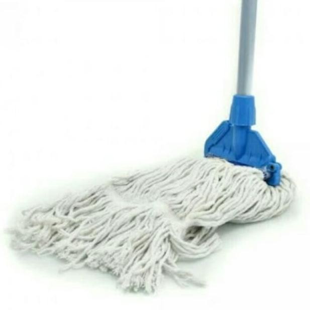 (Expert) Mop holder komplit (jepit pel + tongkat pel + kain pel refill)