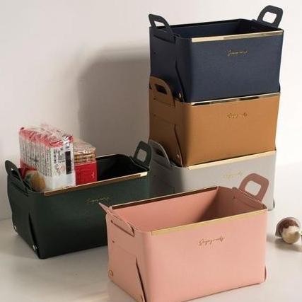 

Terlaris Luxury Leather Organizer With Handle / Storage Bag / Wadah Boks Kulit