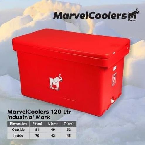 

Terlaris Cool Box Coolbox Cooler Ice Box Storage 120 Ltr Marvel| Khusus Gosend