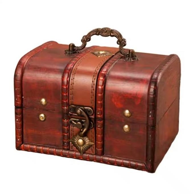 

Terlaris Wooden Pirate Storage Box Vintage Treasure Chest
