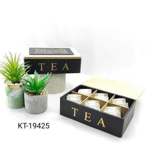 

Terlaris Tea Box Kotak Kayu Penyimpanan Teh Sekat 4 Nordic Style Kode Kt19419