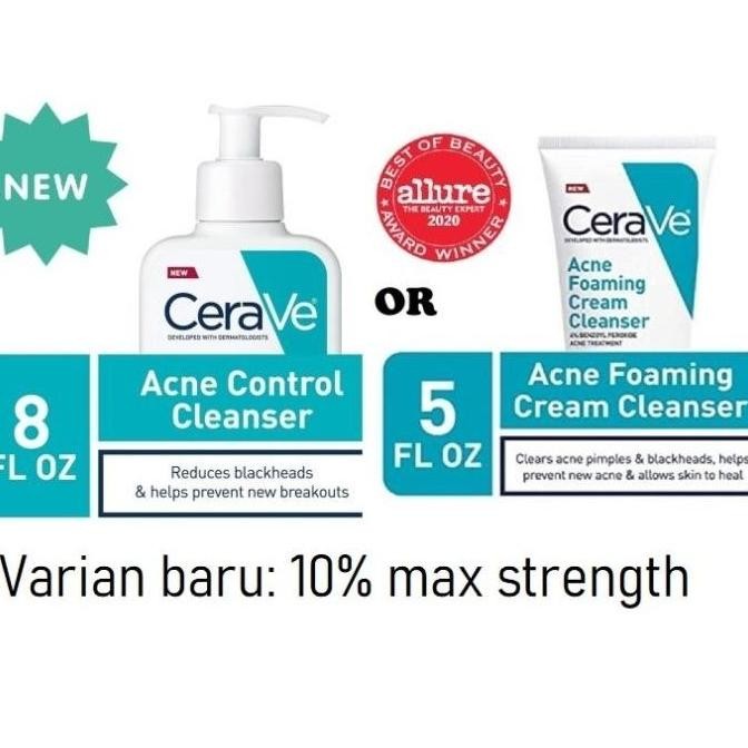 Cerave Acne Foaming Cream Cleanser With Benzoyl Peroxide & Niacinamide