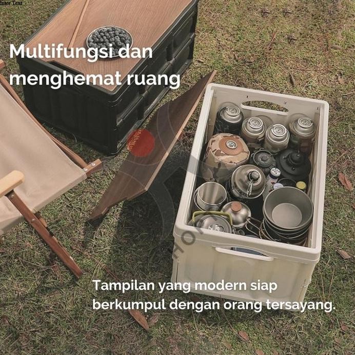 

Terlaris Storage Box Lipat 56L Serbaguna | Kotak Penyimpanan Portable Untuk Piknik & Camping | Penutup Kayu