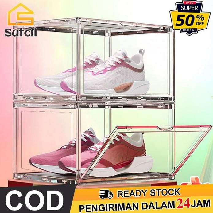 

Terlaris Cod Transparent Storage Display Box Xxl/ Kotak Penyimpanan Sepatu Display Tas Buku Transparan/Kotak Akrilik/Transparent Acrylic Book Magazine Organizer Container Box/ Magnet Acrylic Akrilik
