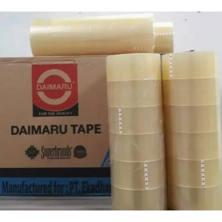 

(GOSEND / GRAB ) 1 BOX (72 Roll) Lakban Daimaru Tape Isolasi Cokelat / Bening 2 inch x 90 Yard khusus Samedah Instant AST