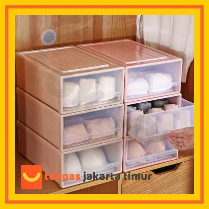 

Terlaris Kotak Penyimpanan Sepatu Container Box Susun Drawer Box Haru 13 L Plastik Putih