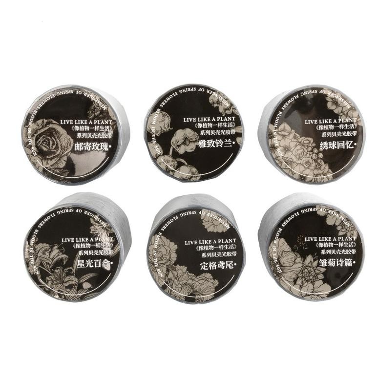 

(2AC) washi tape selotip transparan hologram bunga kotak memo background journaling AST