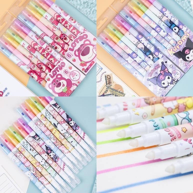 

(6PCS) SANRIO STABILO HAPUS HIGHLIGHTER 6 WARNA 2 IN 1 BISA DIHAPUS MOTIF SANRIO / STABILO 6 WARNA SET MOTIF CINNAMOROL KUROMI LOTSO SANRIO