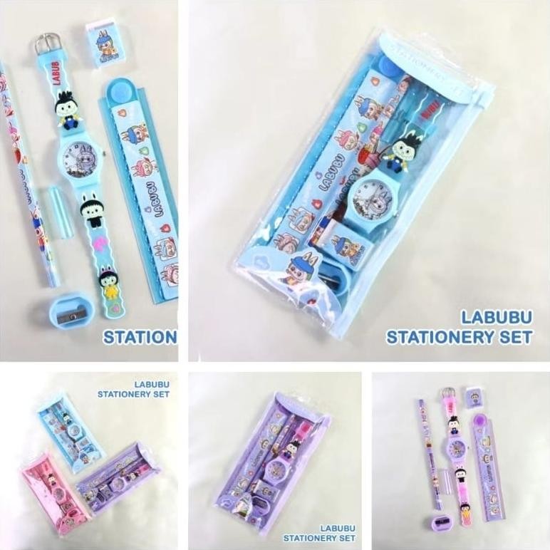 

Jam Tangan Anak Labubu + Perlengkapan Sekolah Set 6 in 1 alat tulis