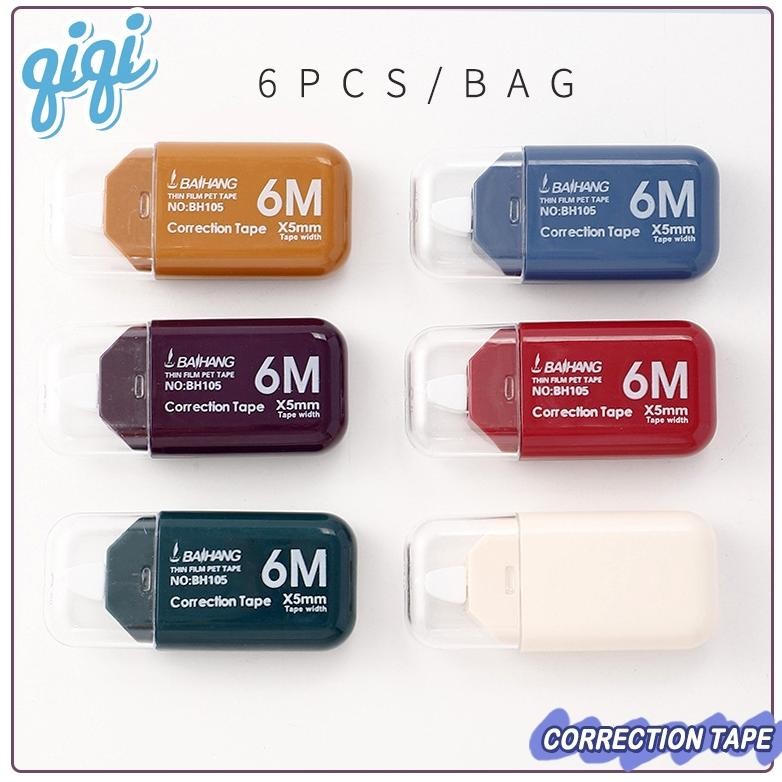 

Correction Tape 6 pcs/Bag / Tip-Ex kertas Roll 36 Meter Desain Lucu - Qiqi Treasure