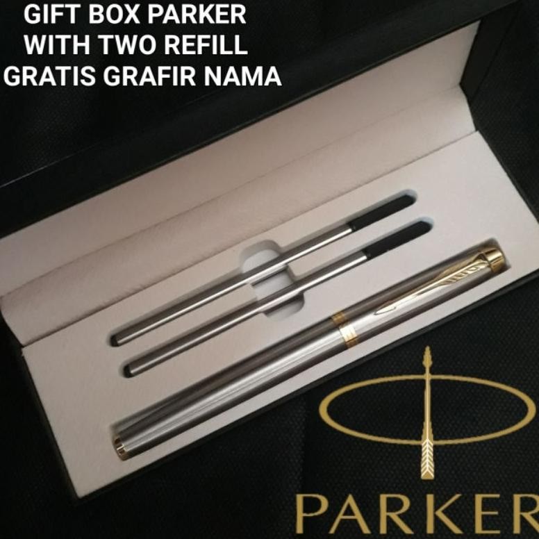 

Giftset Pen Hampers Bollpoint Mewah Parker Gift Box Exlusive With Two Refill Gratis Grafir Nama. GROSIR..!!
