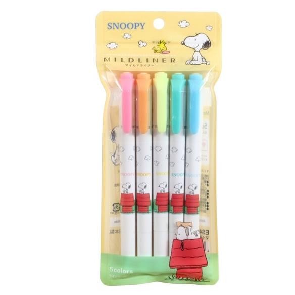 

Zebra Mildliner Set Peanuts Snoopy on Rooftop Double Sided Highlighter Set of 5 Pieces Limited Edition