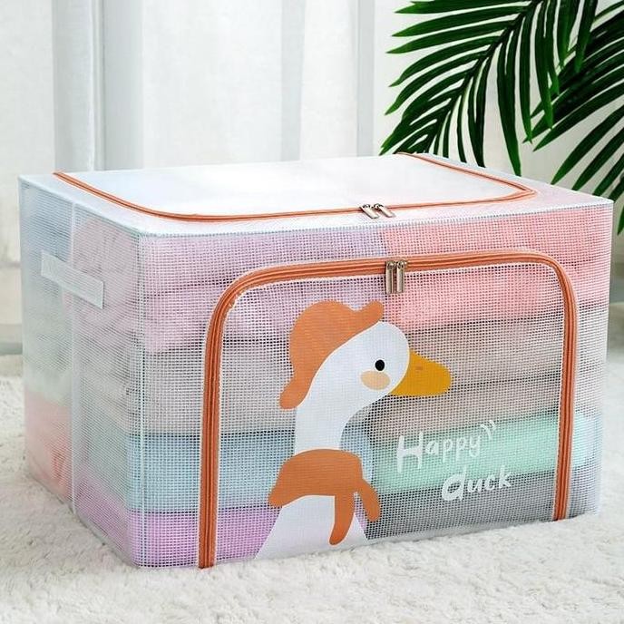 

Terlaris Storage Box 66 Liters Frame Baja Double Zipper Large Penyimpanan