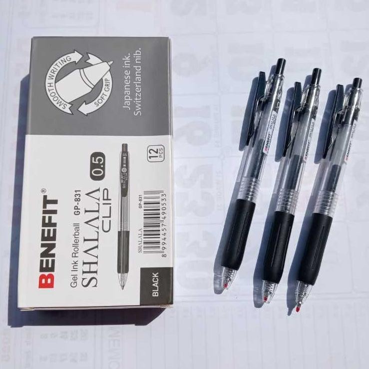 

1 Pack / 12 Pcs Pulpen Clip SHALALA By BENEFIT / Pulpen Tulis Rollerball Cetrekan Clip GP-831