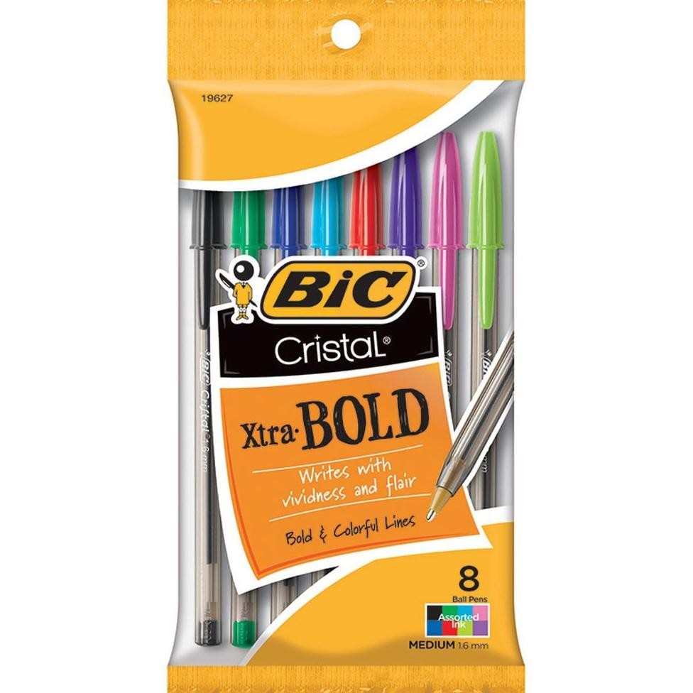 

BIC Cristal Xtra Bold Pack of 8 - Assorted Colors