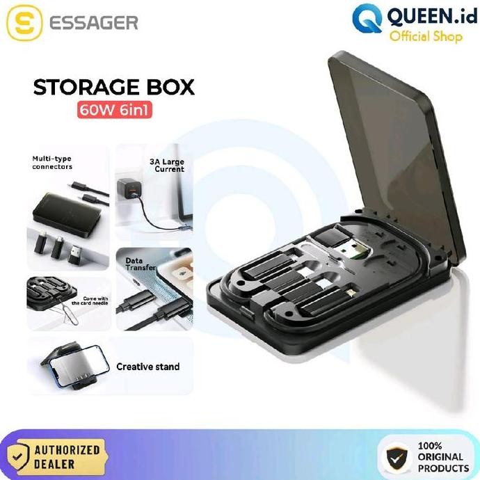 

Terlaris Essager 6In1 Multifungsi Storage Box Digital Travel Kit Kotak Kabel Pd 60W - Jh01