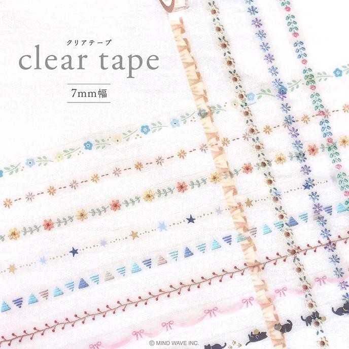 

Mind Wave Clear Tape Slim Masking Tape Stitch Hokkori Perekat Kertas Selotip Jepang 7mm Lakban Washi AST