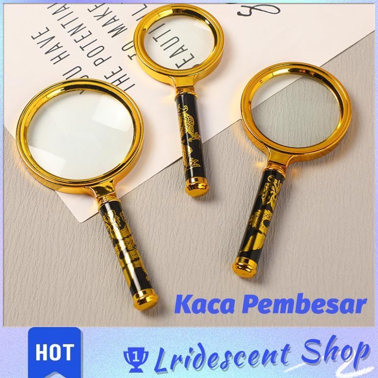 

LRI Magnifier Kaca Pembesar Motif Naga Emas ORIGINAL Lup Motif Ukir Retro Lensa Handheld Magnifier Magnifyi AST