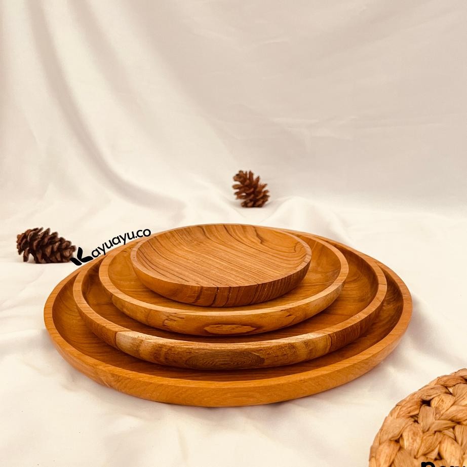 Piring Kayu Jati Wadah Saji Piring C Pring Saji Unik Piring Lucu Piring Saji Set