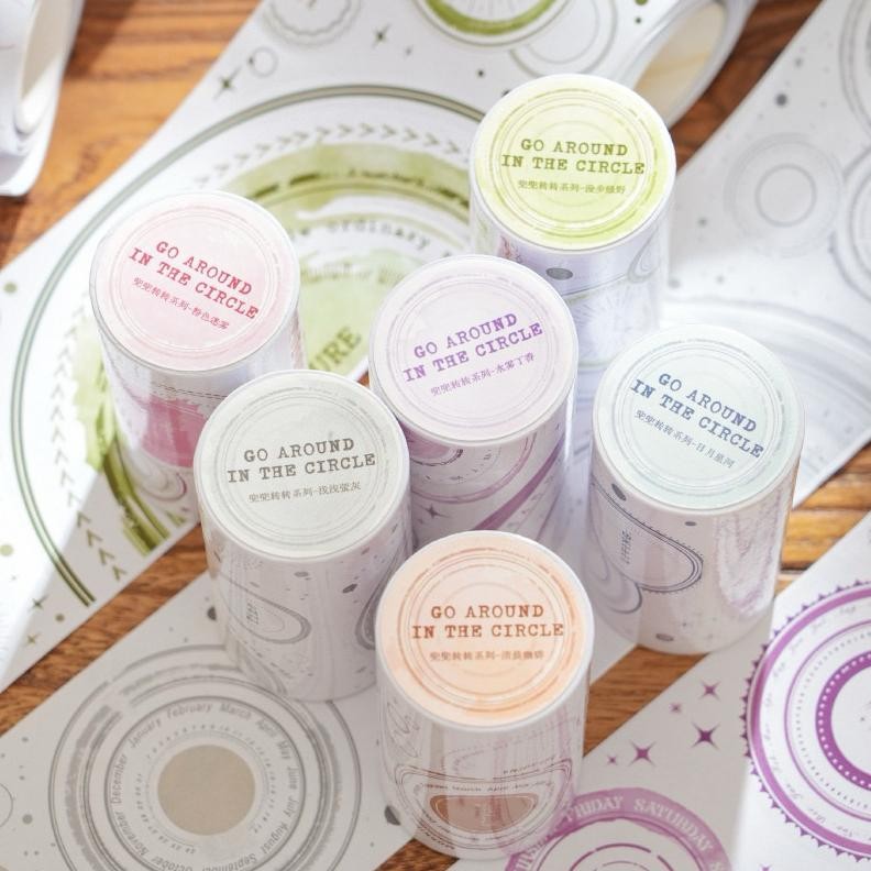 

(9C) washi tape selotip paper kiss cut kertas lingkaran bulat memo splash deco journaling AST