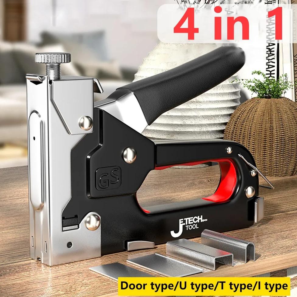 

4 in 1 Stapler Gun / Staples Tembak Perkakas / Stapler wire refill/Staples tembak jok motor/Stapler tembak kayu gun paku steples tembak AST