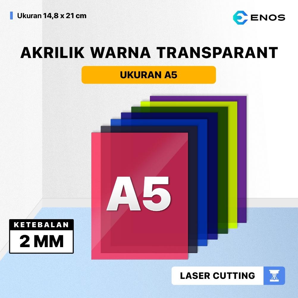 

Akrilik Lembaran Warna Transparan 2mm Ukuran A5 Acrylic Laser Cutting AST
