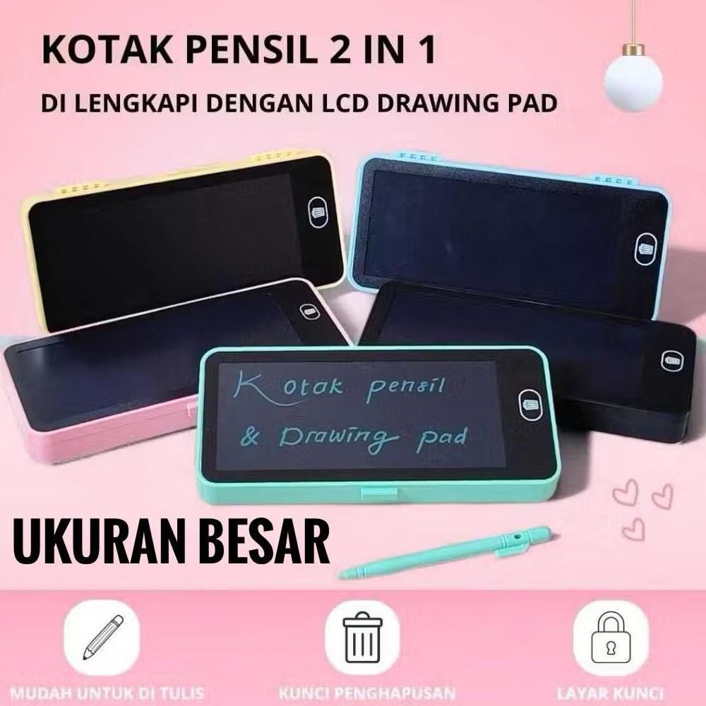 

Kotak Pensil Papan Tulis LCD Drawing Pad / Kotak Pensil Papan Coret Kreatif Anak Dengan Digital Pad Edukasi [BH-107] AST