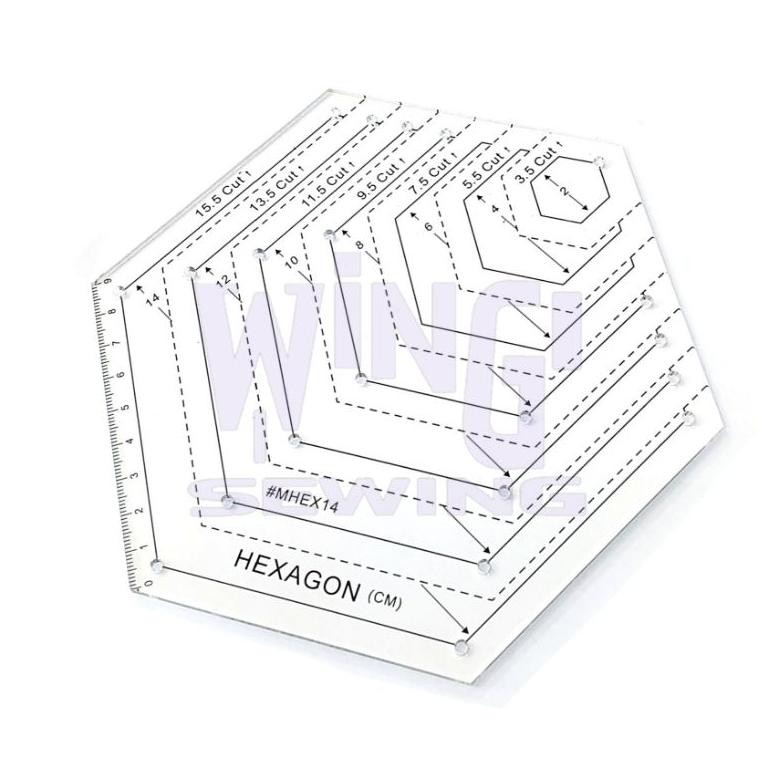 

Penggaris Jahit Pola Hexagon Skala 15.5cm Segi 6 Mika Akrilik Acrylic AST