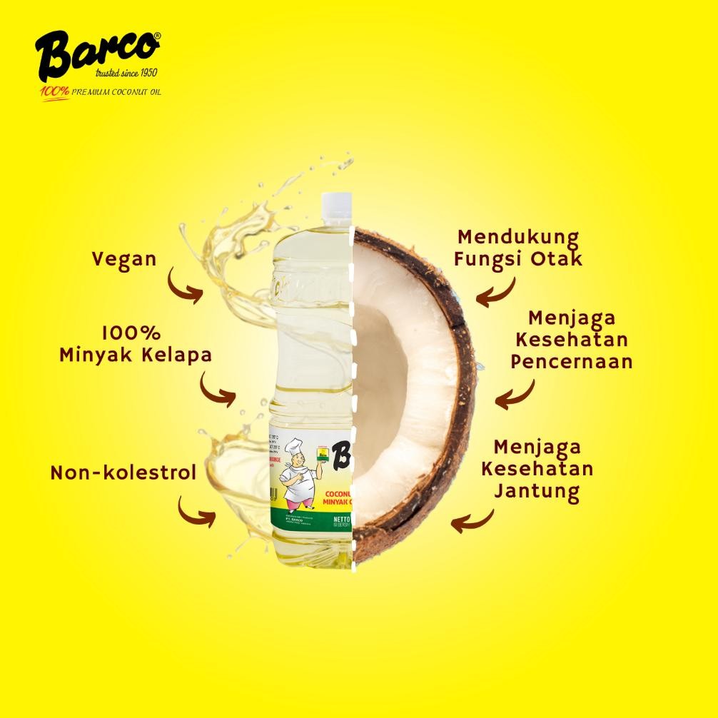 

Barco Minyak Goreng Kelapa 1L Non-Kolesterol Diet