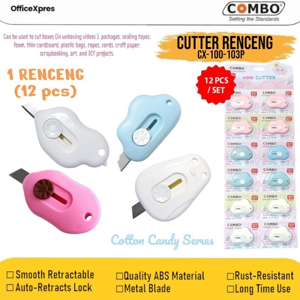 

(1 Renceng = 12 Pcs) Mini Cutter Renceng CX-100P / Kater Kecil Lucu CX-101P / Cutter Mini Portable CX-102P / Cutter Unboxing / Cute Cutter CX-103P / Kater Imut AST
