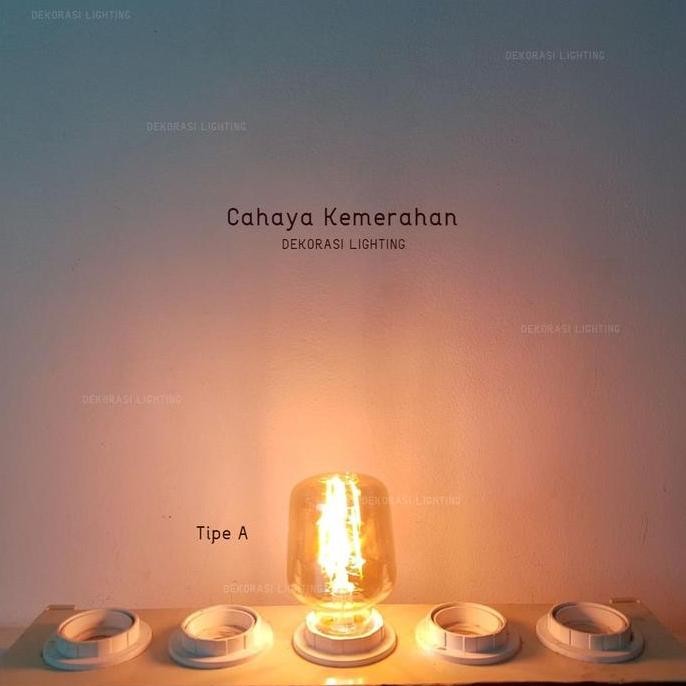 Lampu bohlam led 4watt 220V kuning kemerahan ( agak merah ) e27 dekor