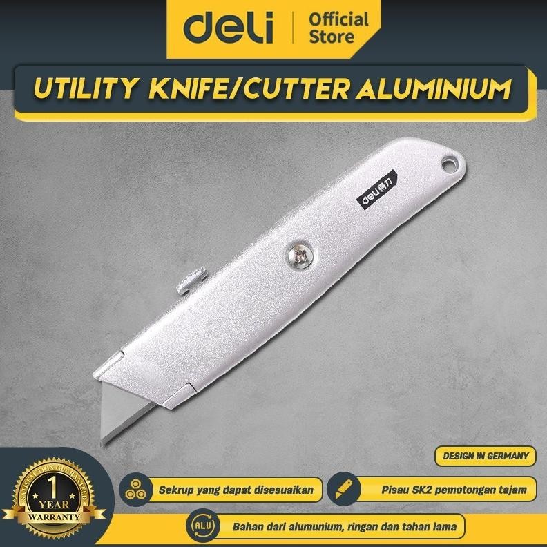 

Deli Utility Knife / Cutter Aluminium SK5 Auto-lock Perkakas EDL4260 AST