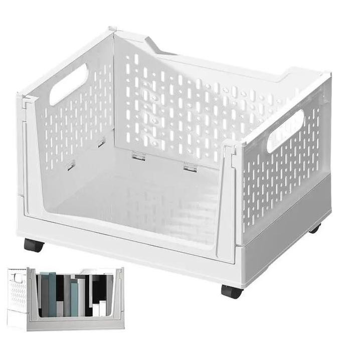 

Terlaris Kotak Keranjang Lipat Rak Penyimpanan Barang Buku Storage Box Serba Serbi + Roda