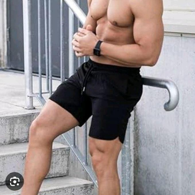 Celana Pendek Pria Dryfit Hitam Polos / Celana Pendek Olahraga Pria Polos Hitam Sport Best Seller