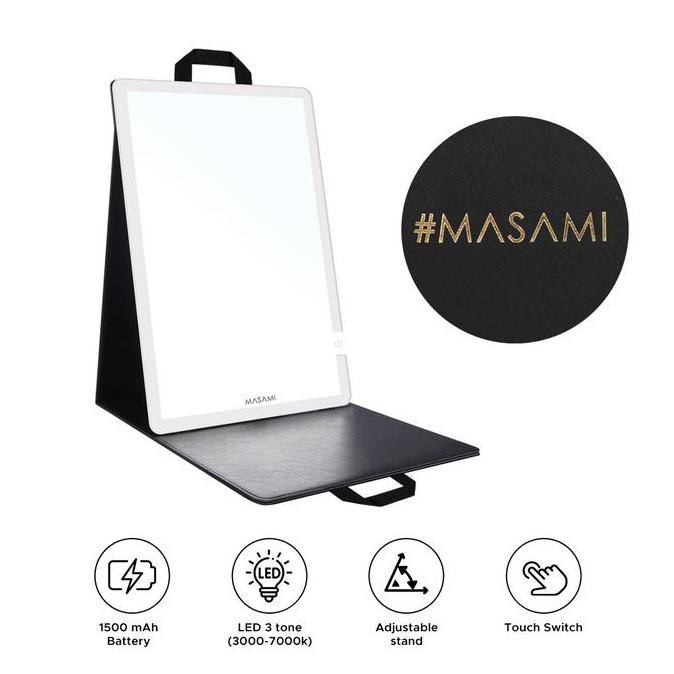 [FREE OSTRICH POUCH] Masami Onyx LED Mirror / Frameless Mirror / Kaca Cermin MUA Baby Onyx LED Baby 