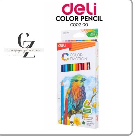 

eli Pensil Warna Kayu 12/18/24/36 Warna leads berkualitas tinggi pewarnaan extra halus EC00230 AST