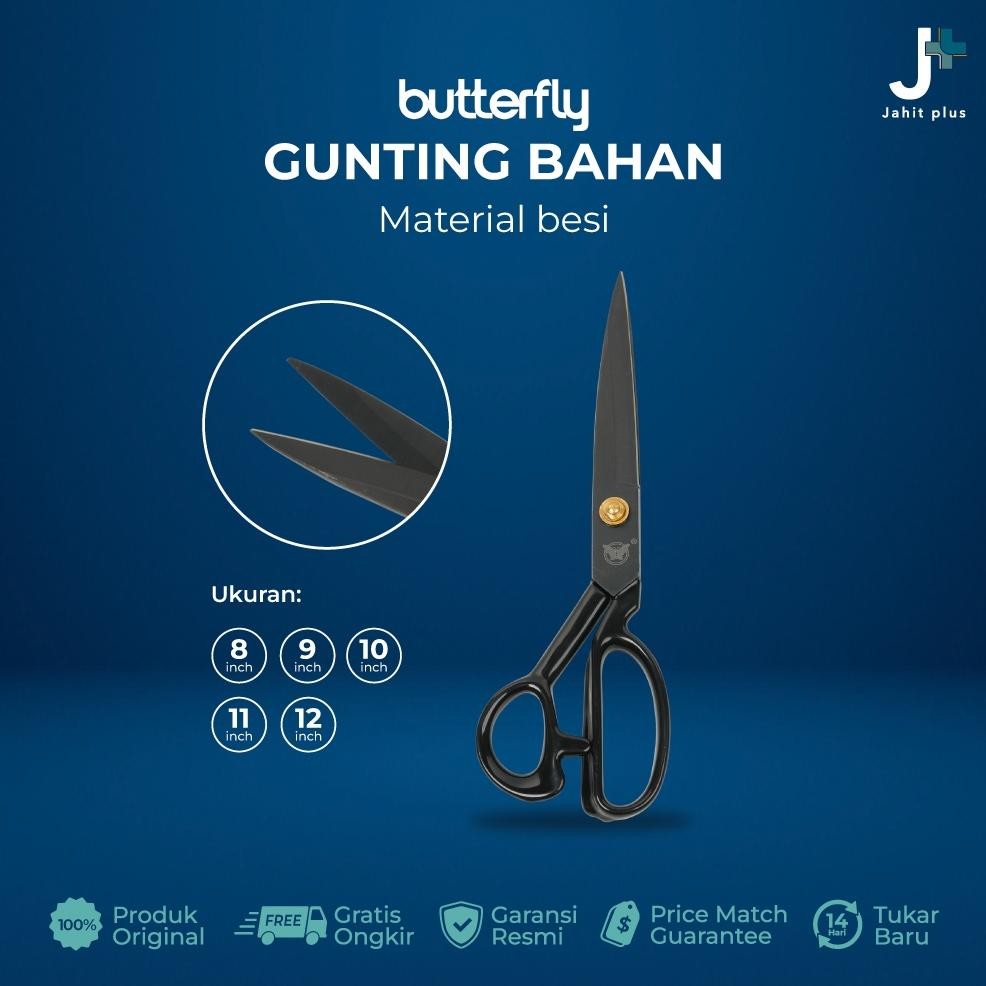 

Gunting Potong Bahan Kain Tailor Butterfly / Gunting Tailor Ukuran 8" 9" 10" 11" 12" Inch Original AST