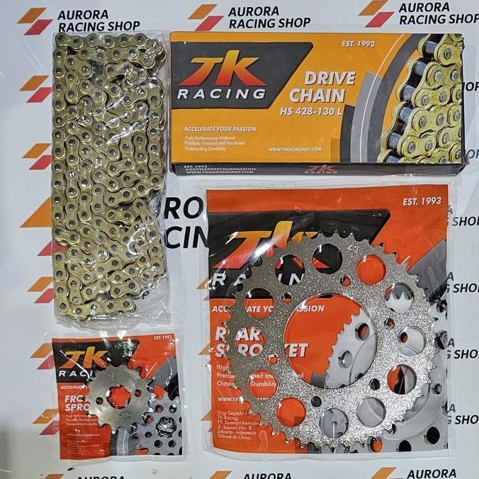 Gear Set TK Yamaha Byson & Rantai TK 428 HS Gold - Orinal TK Racing