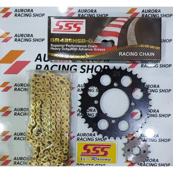 GEAR SET SSS BLACK RX KING / JUPITER Z / F1ZR & RANTAI SSS 428 HSBT