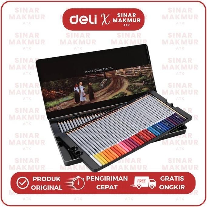 

Pensil Warna Cat Air/Watercolor Pencil 72 Warna Deli 6524 (Set) AST